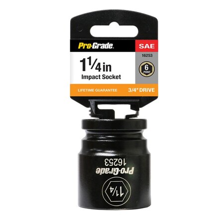 Pro-Grade Tools 3/4" Dr. 6 Pt. 1 1/4" Impact Socket 16253